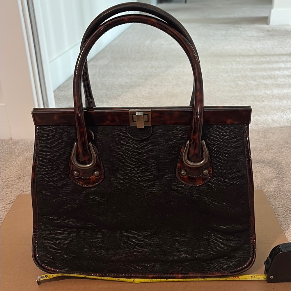 Stuart Weitzman Black and Brown Tote Bag
